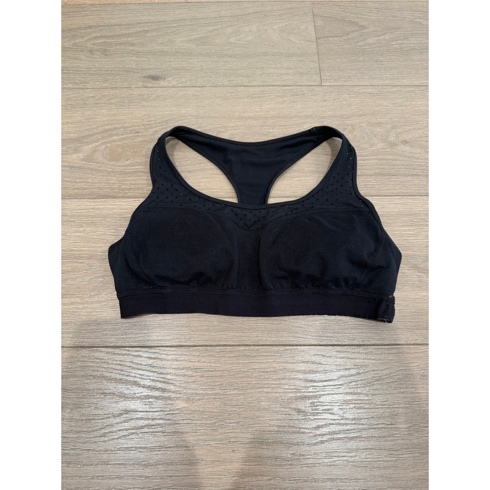 Zella Racerback Sports Bra Size Medium Black Perforated Activewear Workout